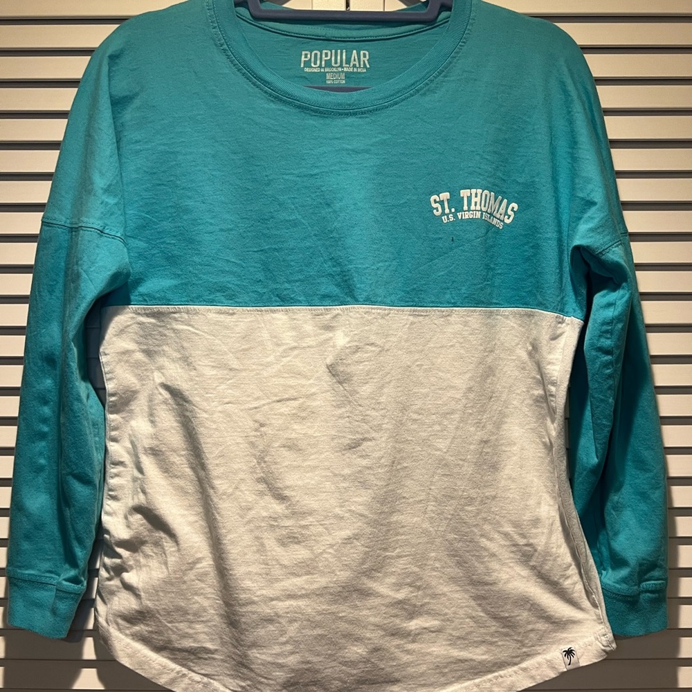 POPULAR St Thomas Varsity Long Sleeve, Blue, M